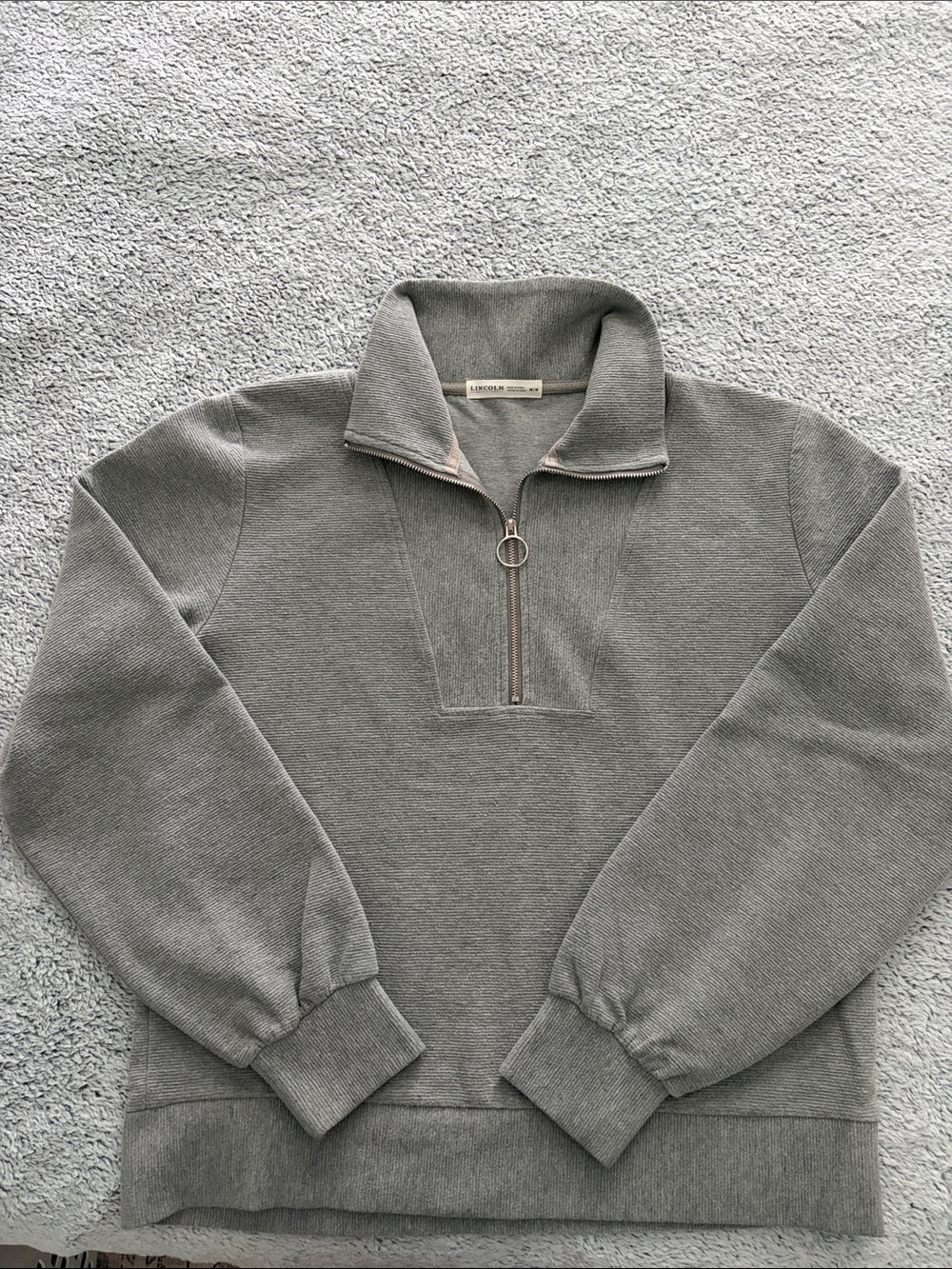 Men's Grey Half-Zip Pullover Sweater